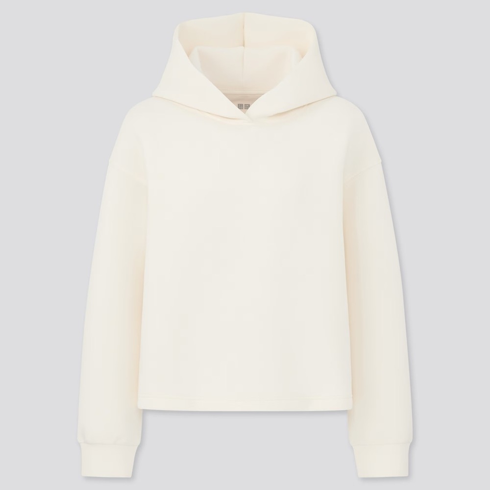 UNIQLO Ultra Stretch Dry Sweat Pullover Hoodie Off White XS